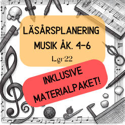 Läsårsplanering Musik Lgr22 åk 4-6 INKL MATERIALPAKET