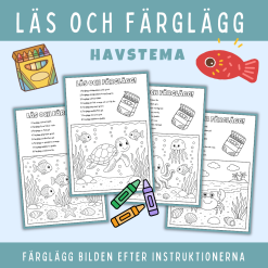 Läs och färglägg, havstema