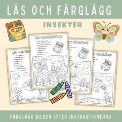 Läs och färglägg om insekter & fjärilar