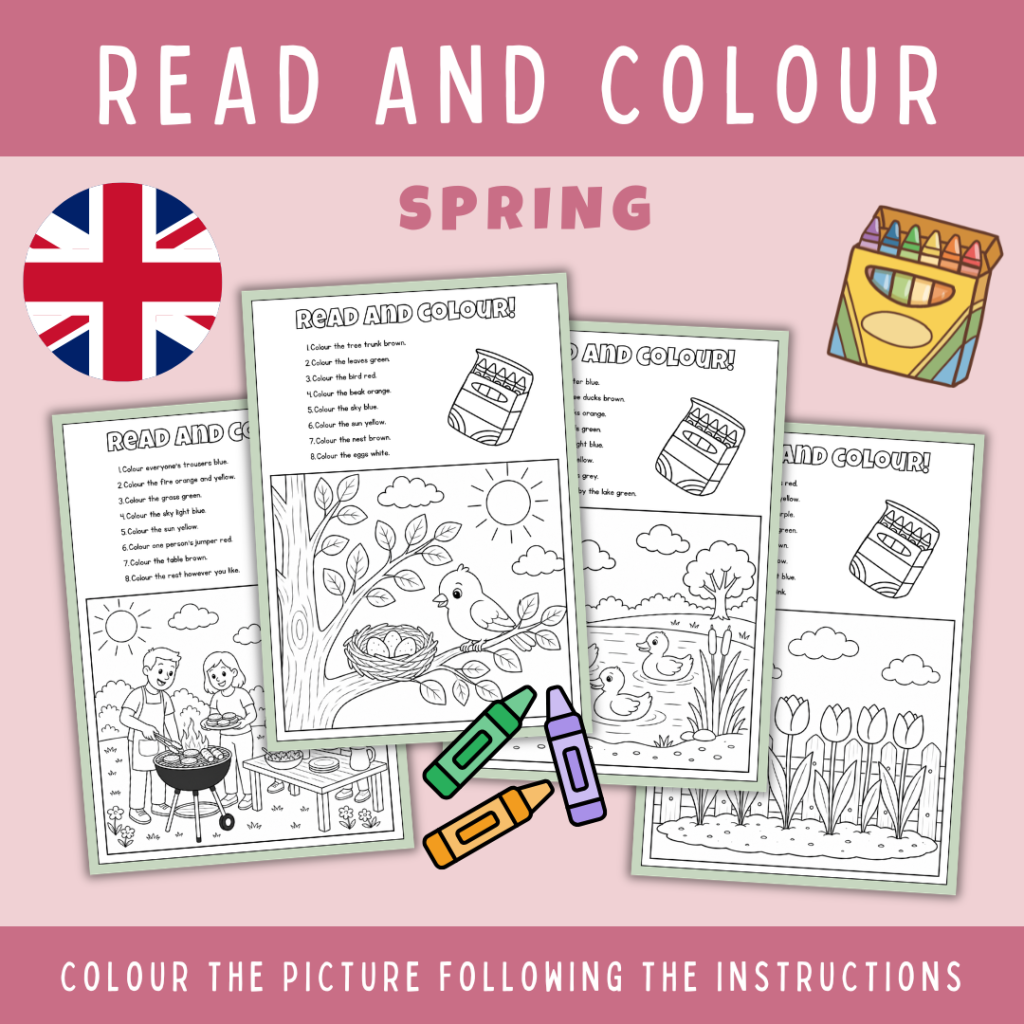 Read and colour, spring