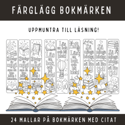 Färglägg bokmärken, 24 mallar