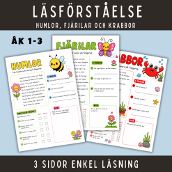 Läsförståelse om humlor, fjärilar och krabbor