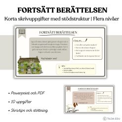 Fortsätt berättelsen – 10 kreativa skrivuppgifter med skrivstöd | Åk 4–9