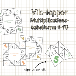 Vik-loppor multiplikationstabellerna 1-10
