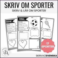 Om sport - 17 kreativa skrivblad