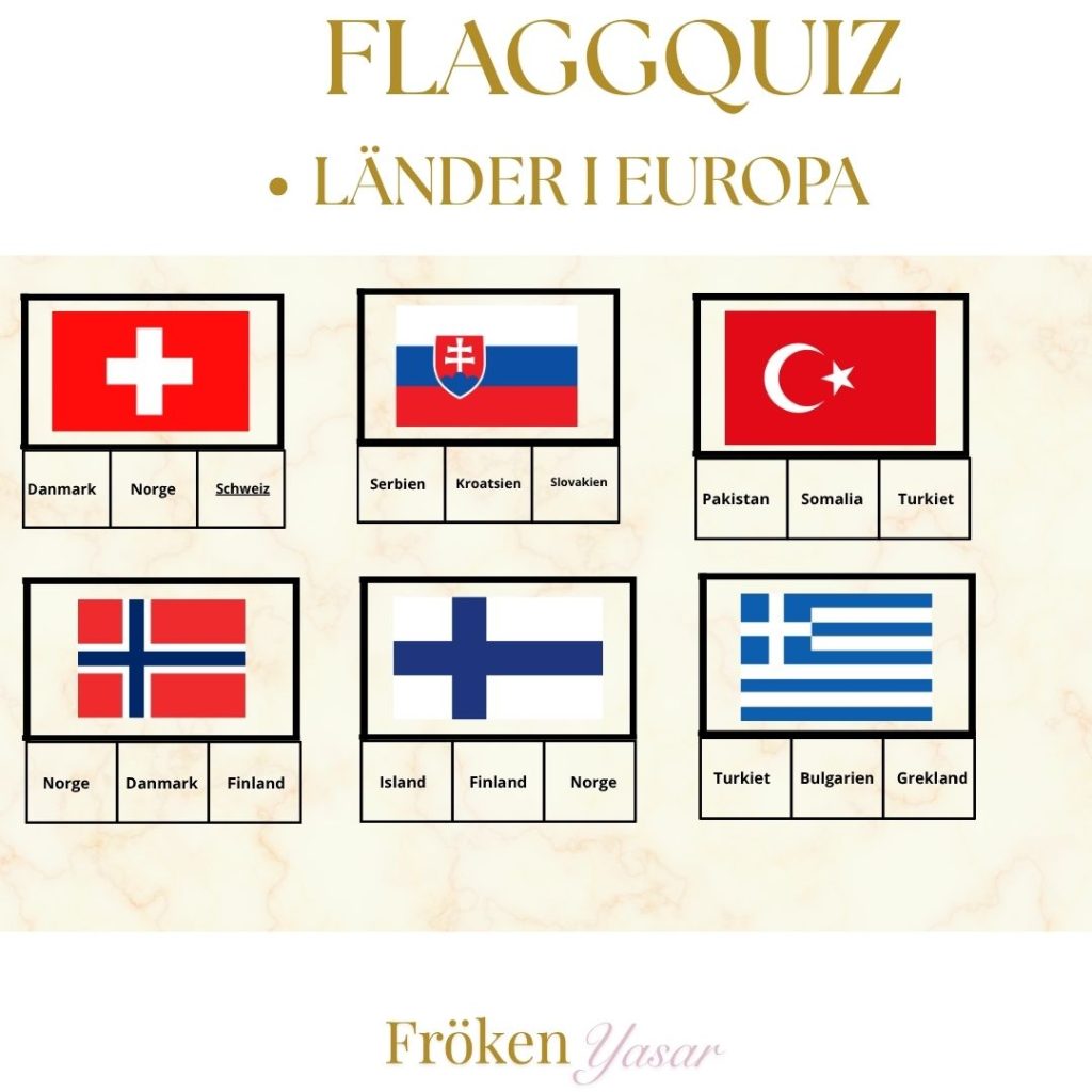 Flaggor – Lär dig världens flaggor! (36 självrättande uppgifter)