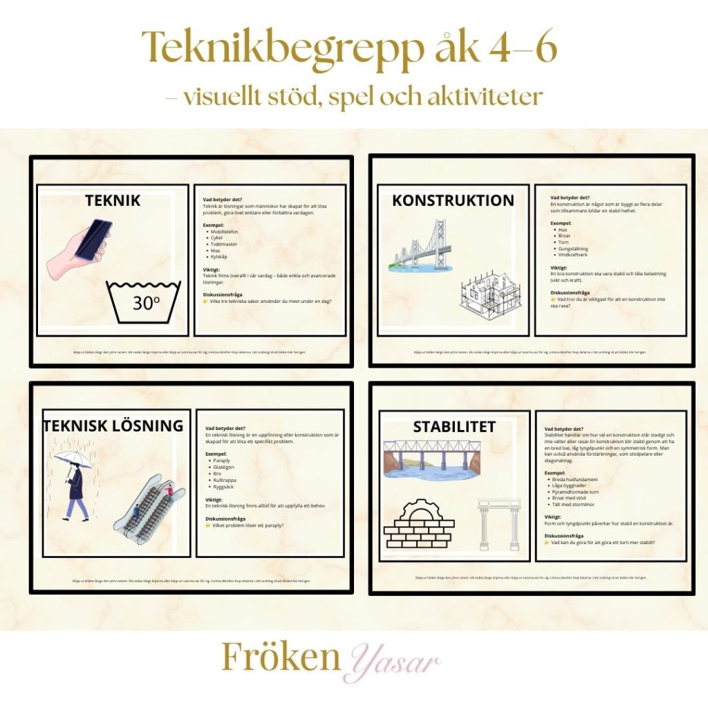 Teknikbegrepp & materialegenskaper– visuellt stöd, spel och språkutvecklande aktiviteter