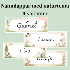 Namnlappar – Naturtema (4 designvarianter)
