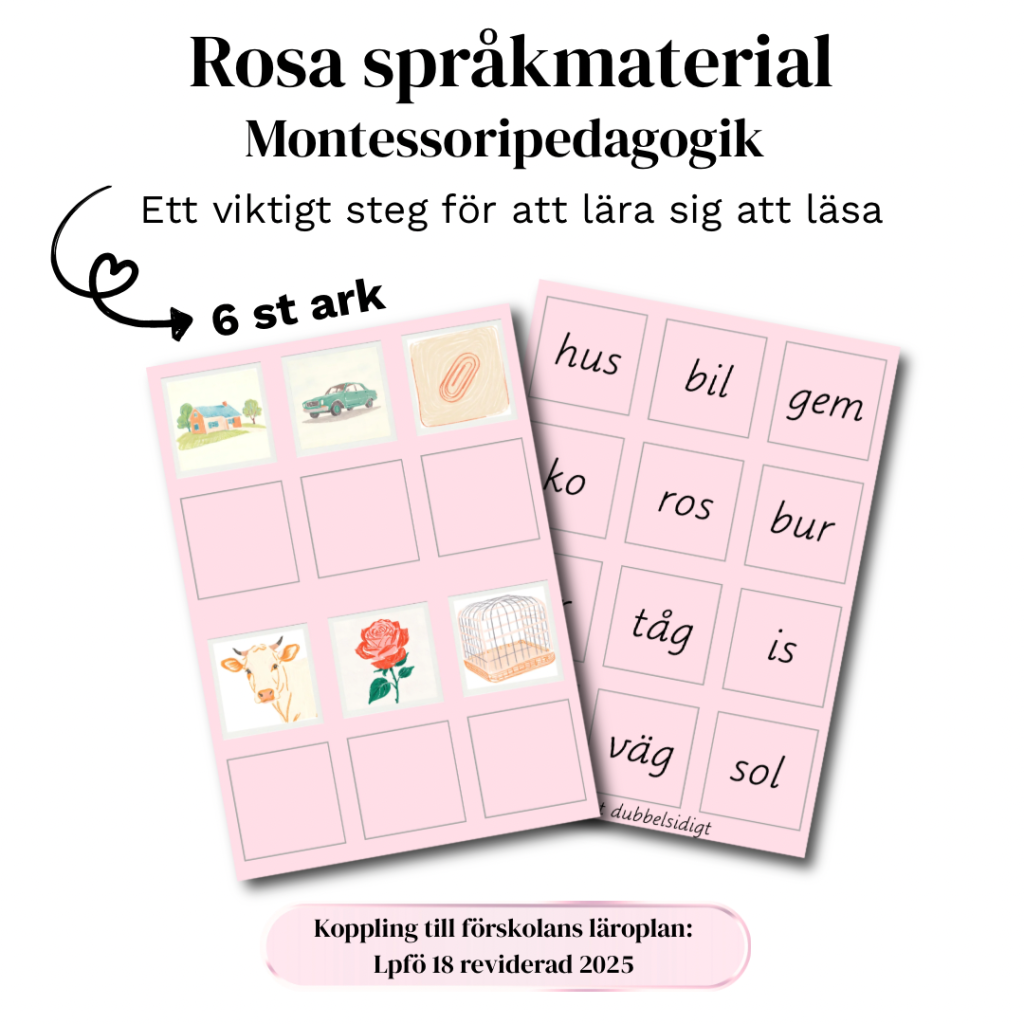 Rosa språkmaterialet – Montessoripedagogik