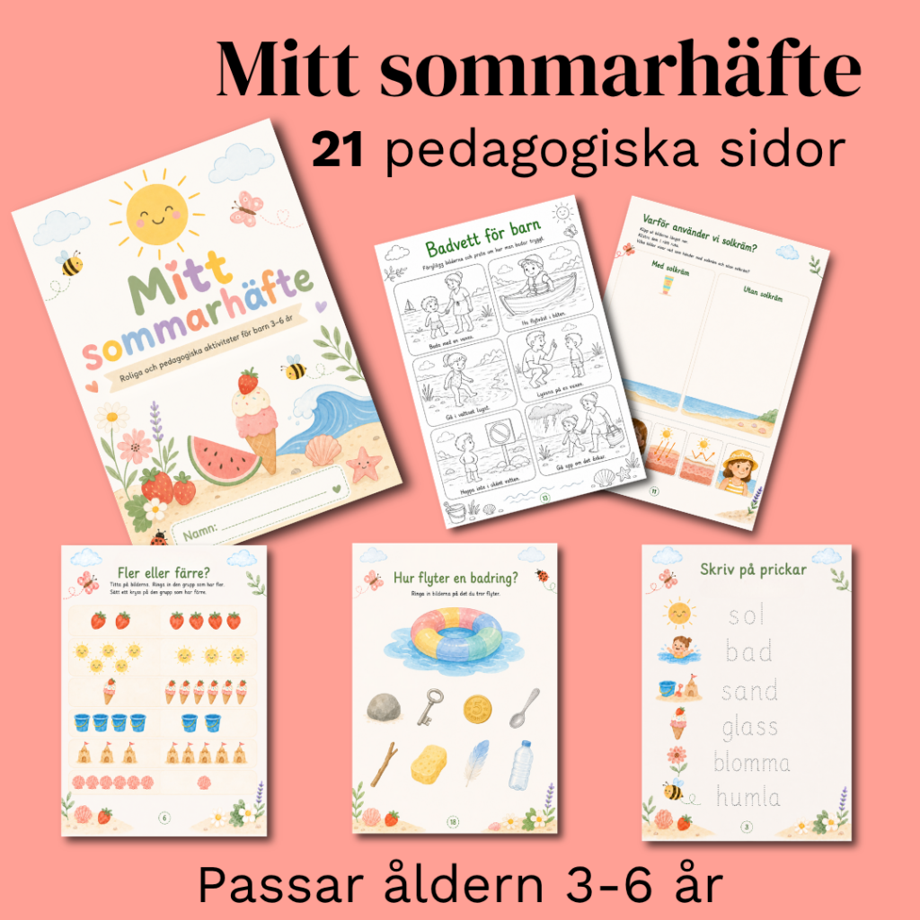 Mitt sommarhäfte: 21 pedagogiska sidor för 3-6 år
