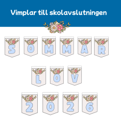 Vimplar skolavslutning sommarlov