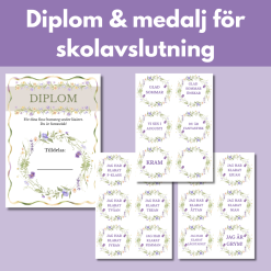 Diplom och medalj för skolavslutning