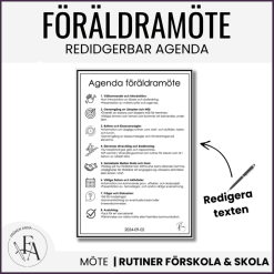 Agenda till föräldramöte (redigerbar)