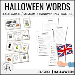 Halloween words (Ordkunskap, välskrivning, memory)