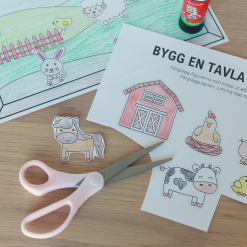 Bondgårdstavla - Klipp, färglägg och skapa