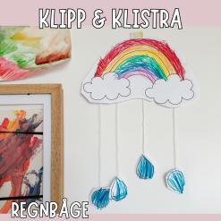 Regnbåge med hängande droppar - Kreativt pyssel för barn