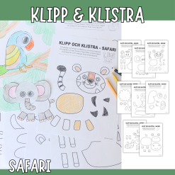 Safaridjur - Klipp, färglägg och skapa