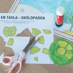 Sköldpaddstavla - Klipp, färglägg och skapa
