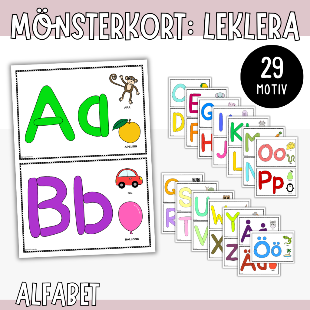 Kort med alfabetet – Leklera eller trolldeg