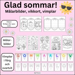GLAD SOMMAR – Målarbilder, vikkort och vimplar