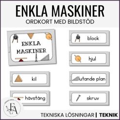 Enkla maskiner: Ordkort med bildstöd