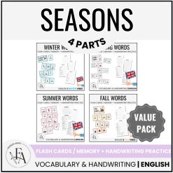 PAKET: Seasons (Ordkunskap, välskrivning, memory, handstil)