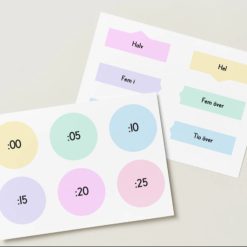 Digitalt & analogt klockstöd i pastelltema