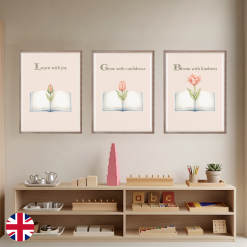 Learn • Grow • Bloom | 3 utskrivbara klassrumsaffischer