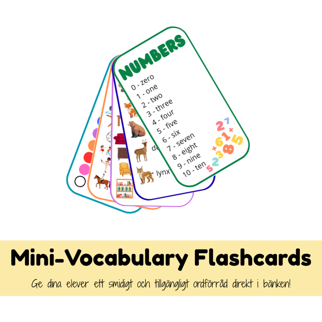 Mini-Vocabulary Flashcards / Ordknippa i engelska