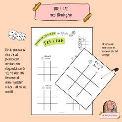 Tre i rad med tärningar - matematik