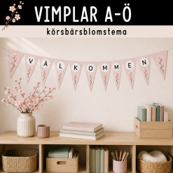 Vimplar A-Ö med tema körsbärsblomma
