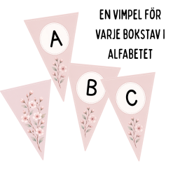 Vimplar A-Ö med tema körsbärsblomma