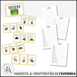 Skogsdjur (Ordkunskap, välskrivning, memory)