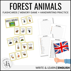 Forest animals (Ordkunskap, välskrivning, memory)