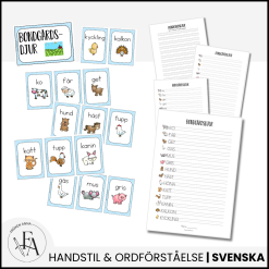 Bondgårdsdjur (Ordkunskap, välskrivning, memory)