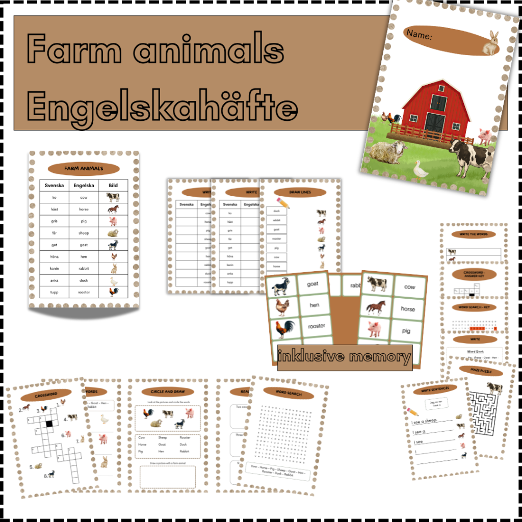 Farm animals – Engelskahäfte