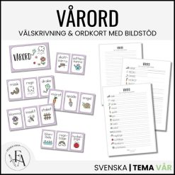 Vårord (Ordkunskap, välskrivning, memory)