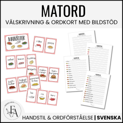 Matord (Ordkunskap, välskrivning, memory)