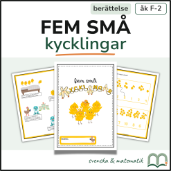 Fem små kycklingar