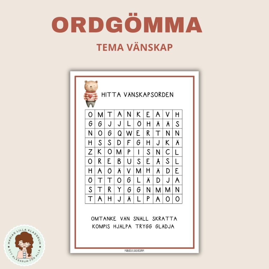Ordgömma – vänskap