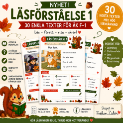 🍂 Läsförståelse 1 – 30 enkla läsförståelsetexter för åk F–1