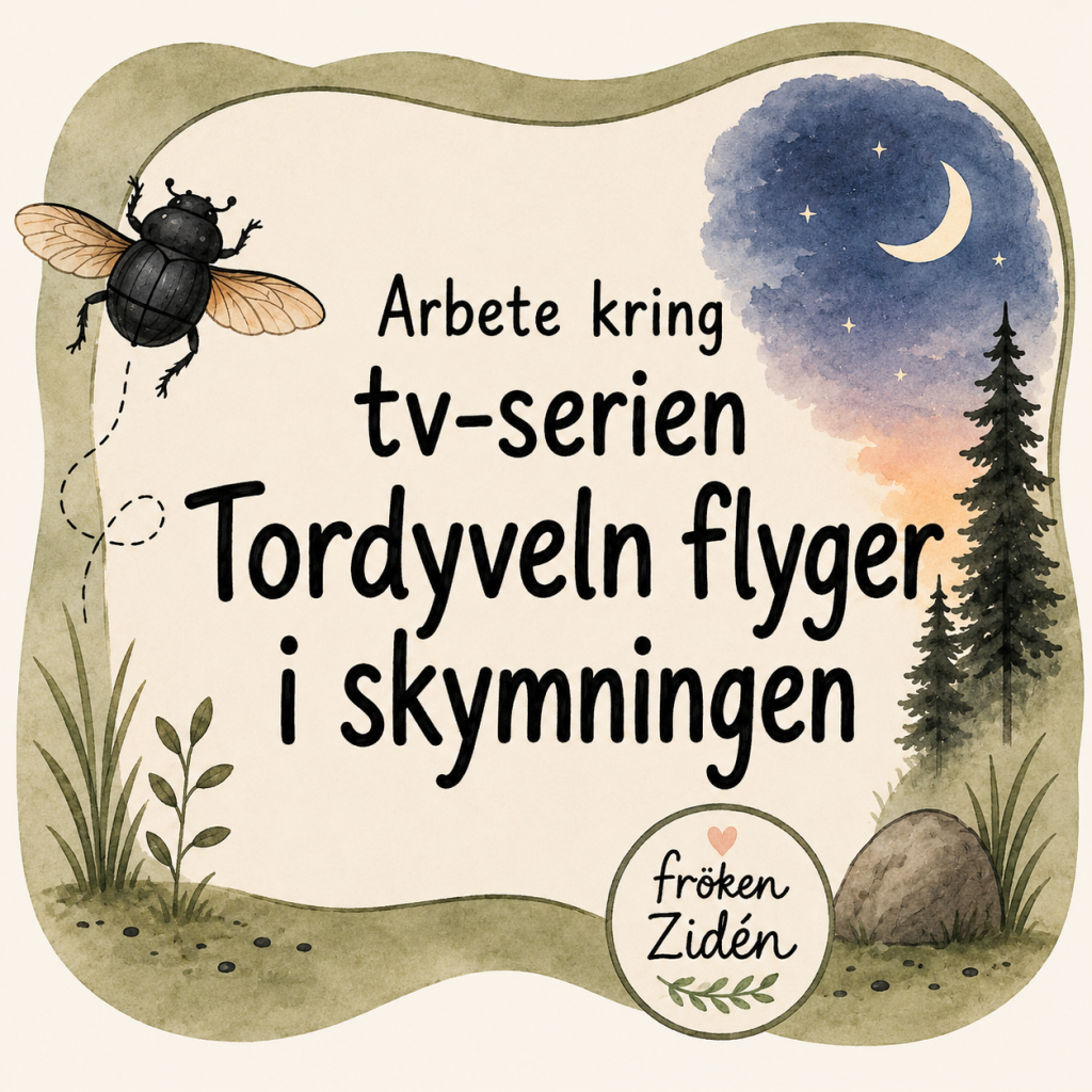 Arbete kring tv-serien Tordyveln flyger i skymningen 🪲🌙