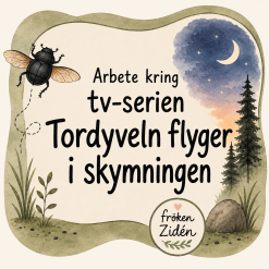 Arbete kring tv-serien Tordyveln flyger i skymningen 🪲🌙