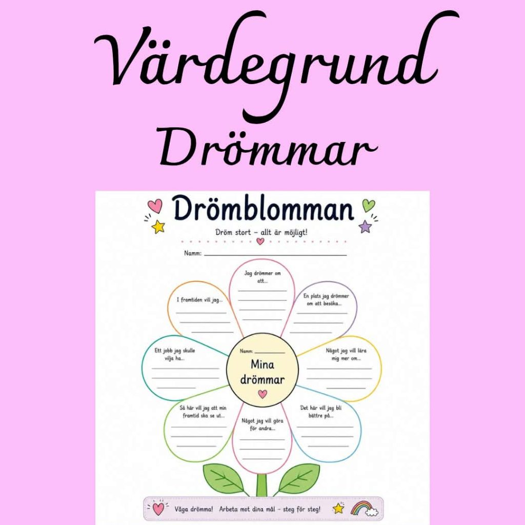 Drömblomman – Reflektionsblad om drömmar och framtidstro | F–6