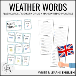 Weather words (Ordkunskap, välskrivning, memory)