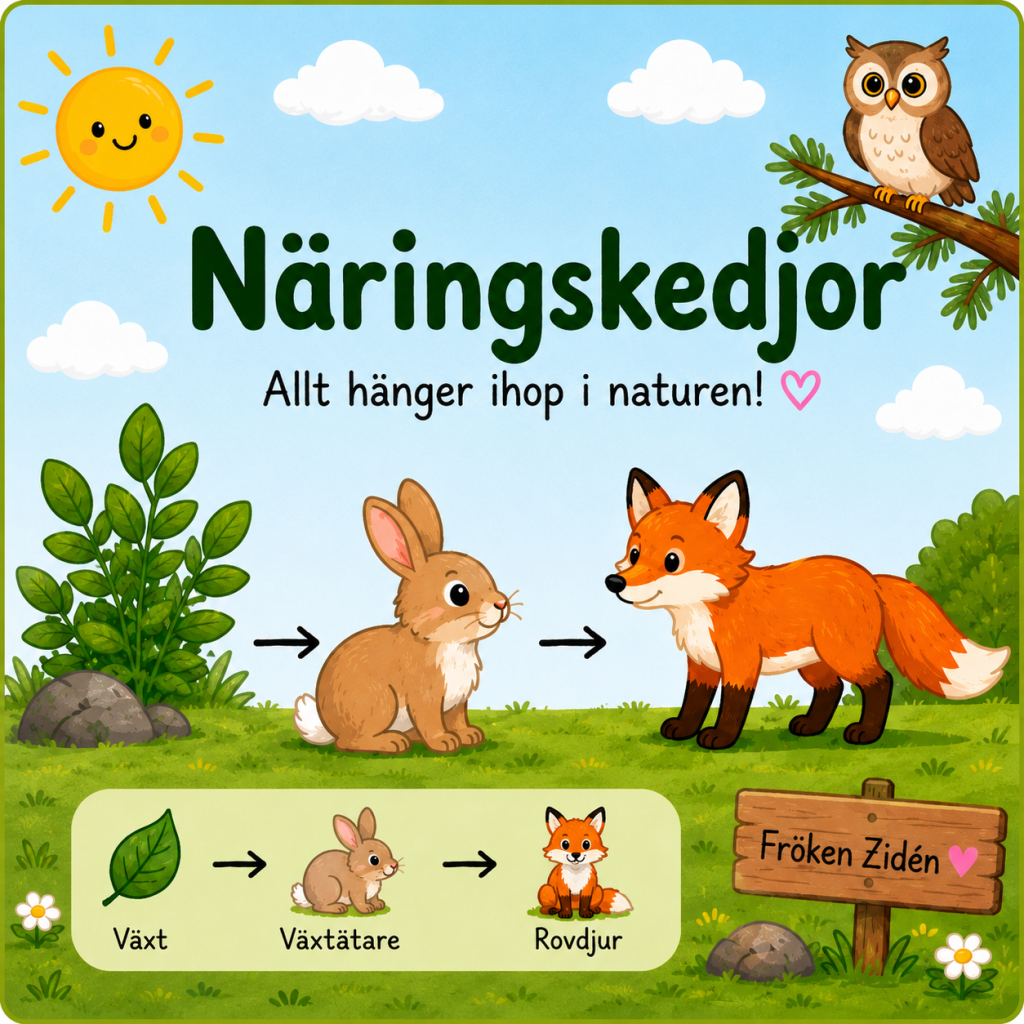 🌿 Näringskedjor – Presentation för lågstadiet (F–3)