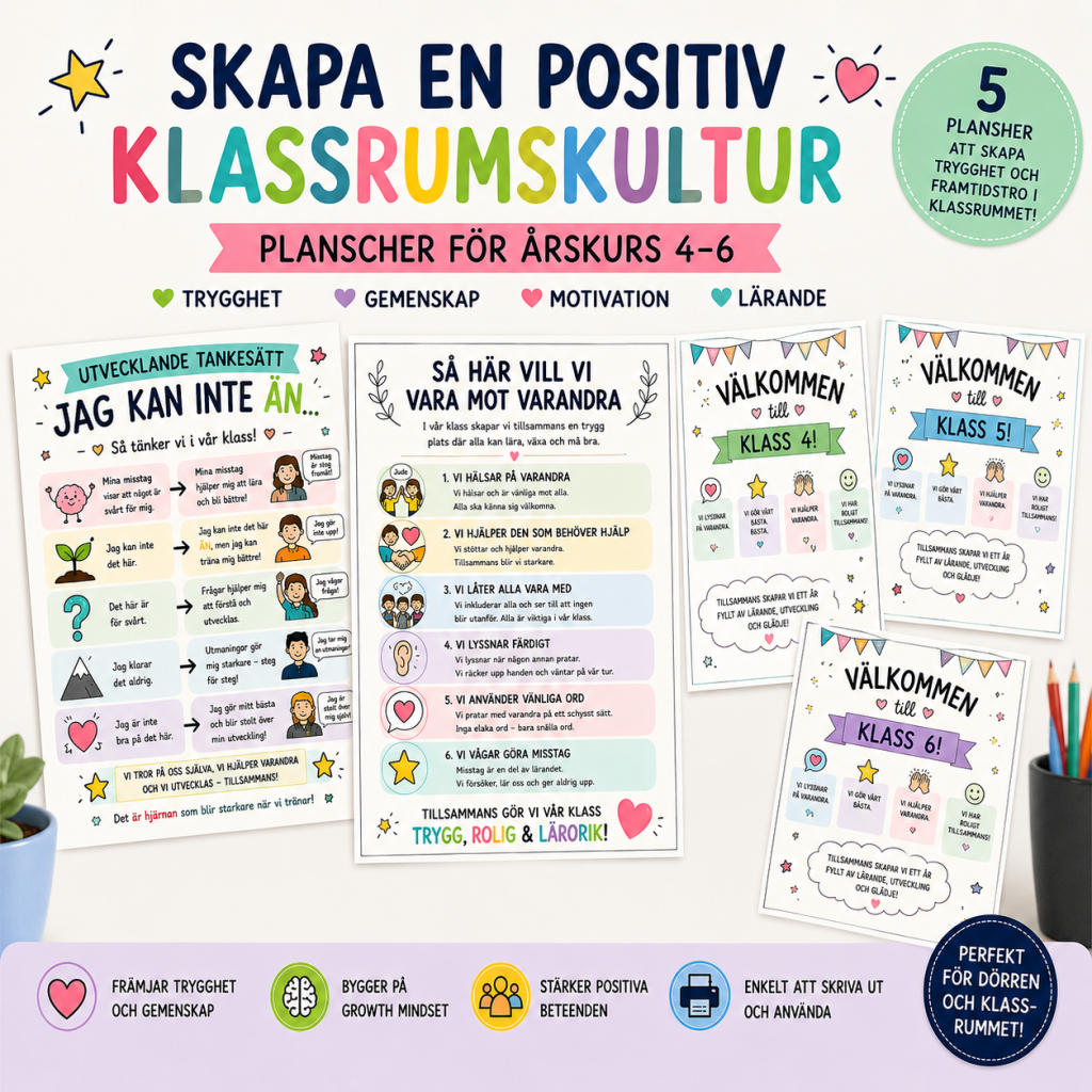 Skapa en positiv klassrumskultur – Planscher för årskurs 4–6