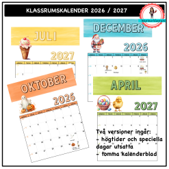 Kalender 2026-2027 stående