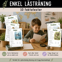 Enkel lästräning för åk 1, faktatext, 10 sidor