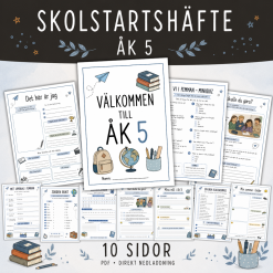 Skolstartshäfte åk 5 med 10 roliga och lärorika uppgifter